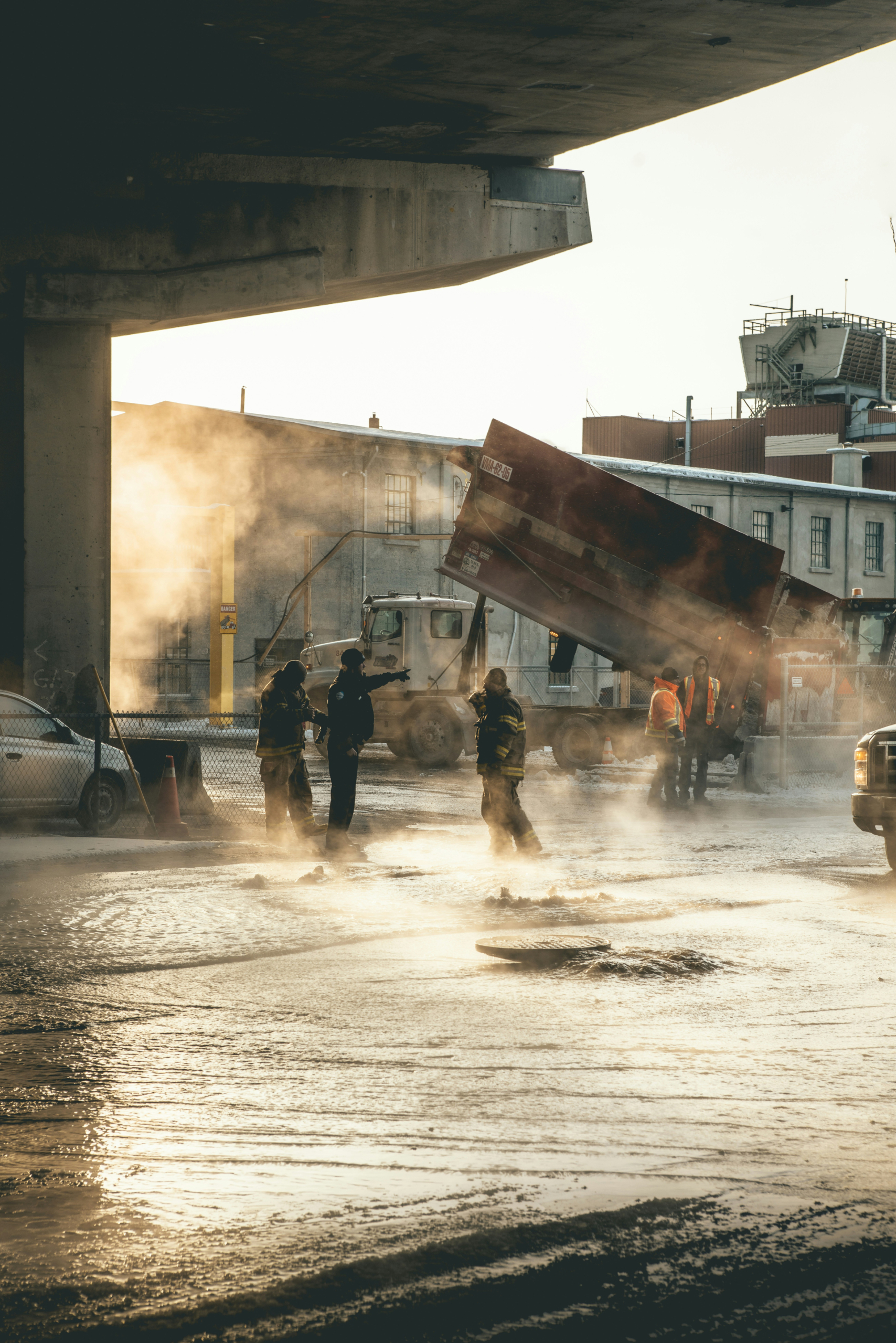 EHS building site sepia